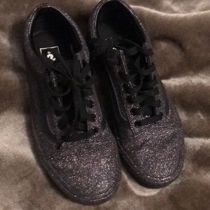 Black sparkle vans